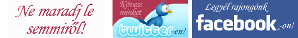 Kövess minket Twitter-en és Facebook-on